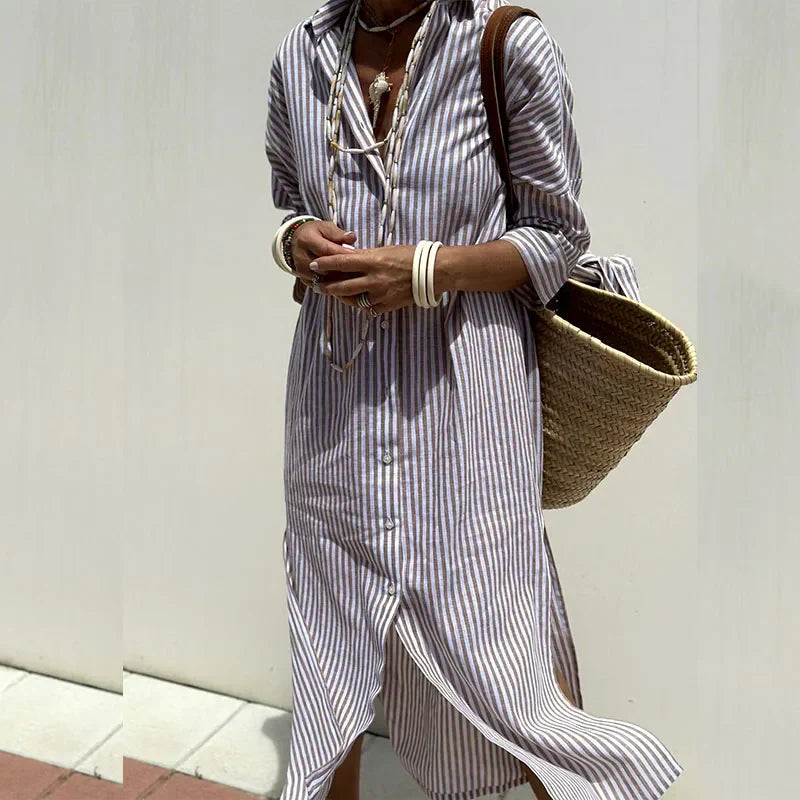 Chloe | Classic striped shirt dress