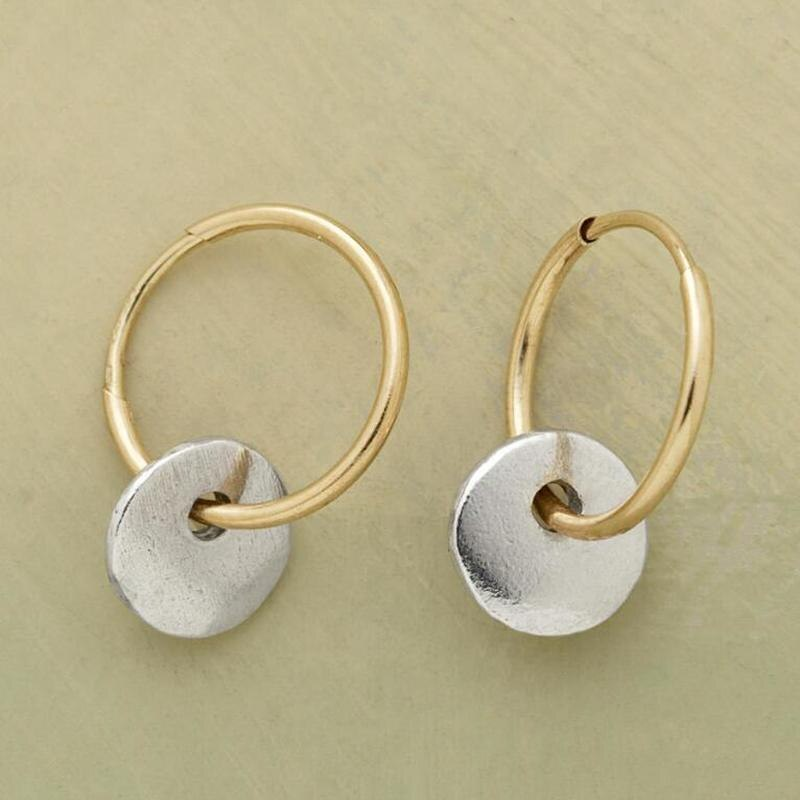 Gold-plated hoops and silver-plated earrings