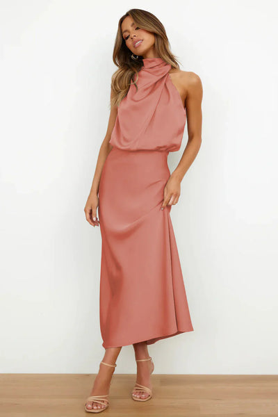 Chloe | Off-shoulder satin dress