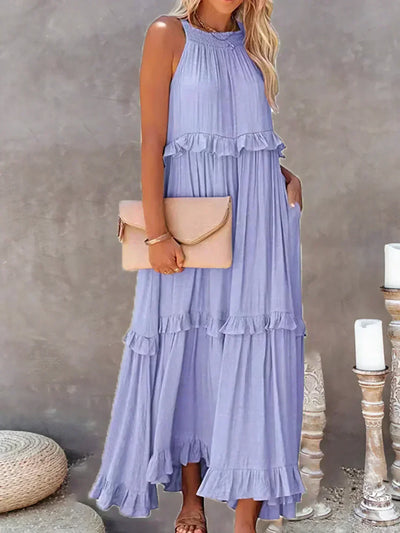 Chloe | Maxi dress with halter neck and ruffles
