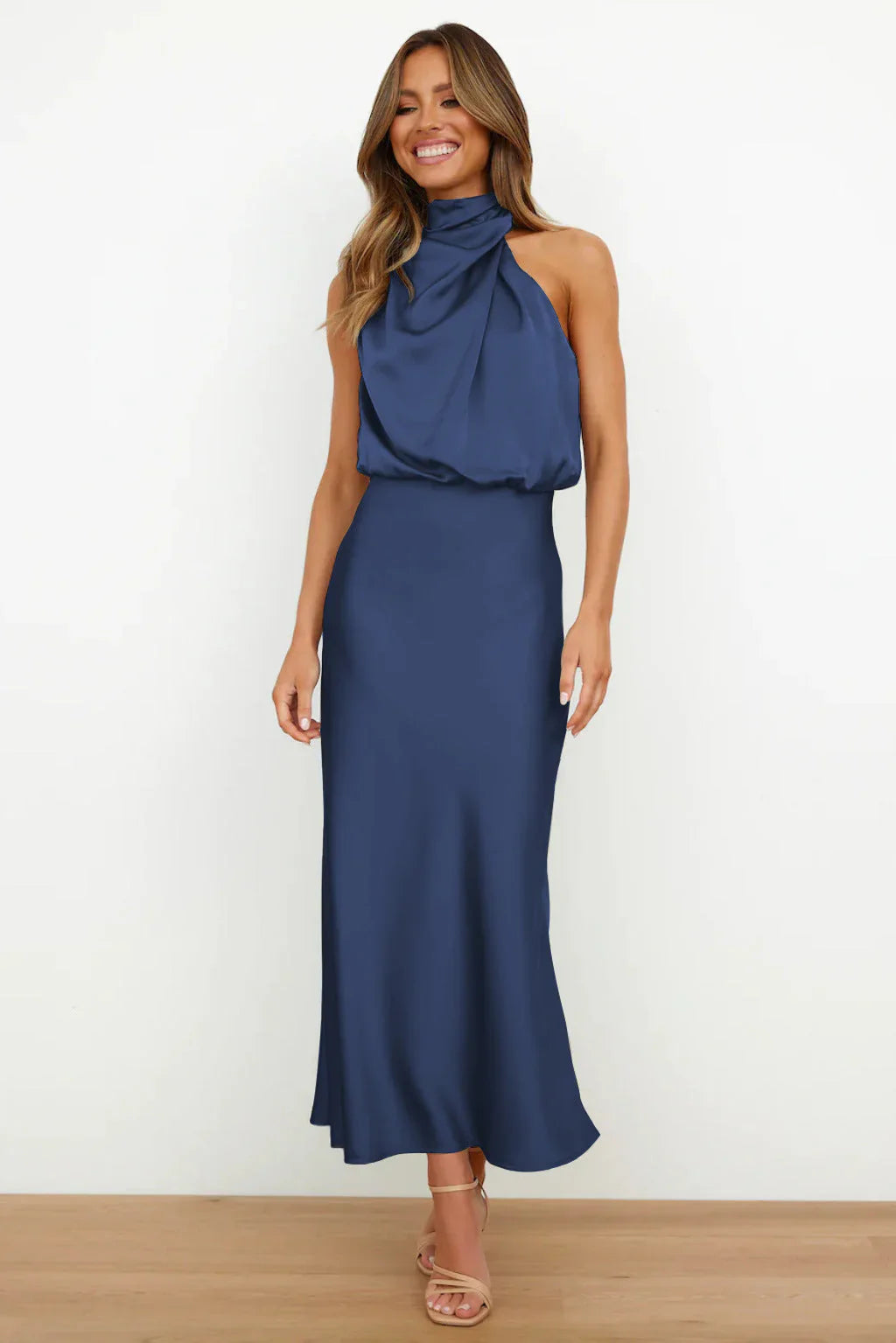 Chloe | Off-shoulder satin dress