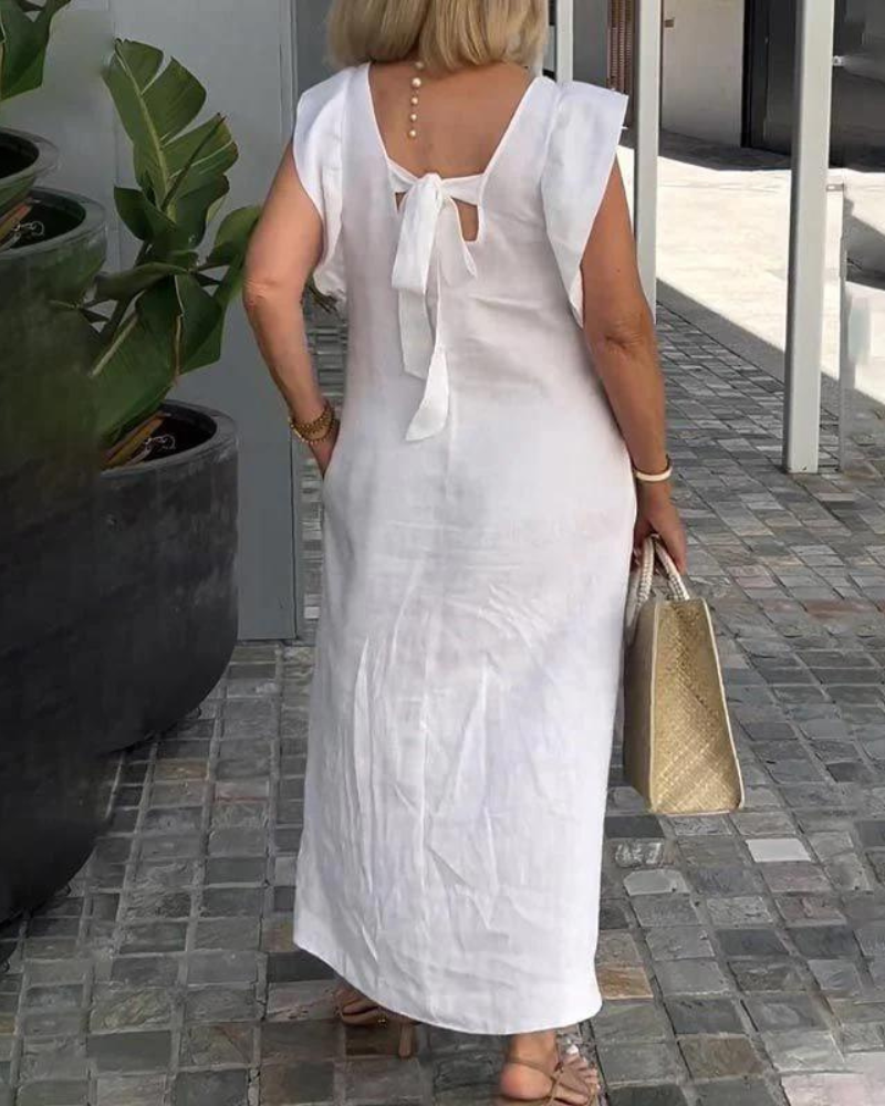 Chloe | Elegant sleeveless dress in cotton linen
