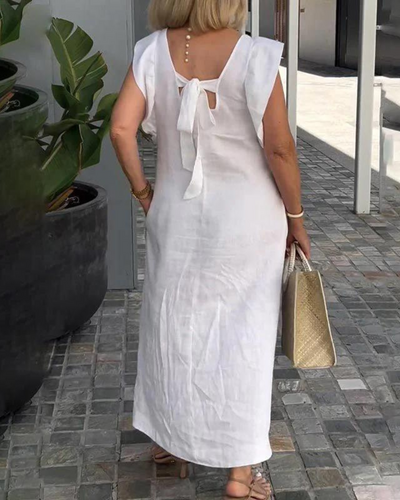 Chloe | Elegant sleeveless dress in cotton linen