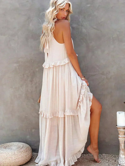 Chloe | Maxi dress with halter neck and ruffles