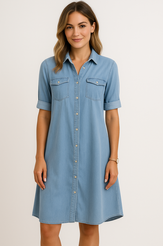 Chloe | Casual denim shirt dress