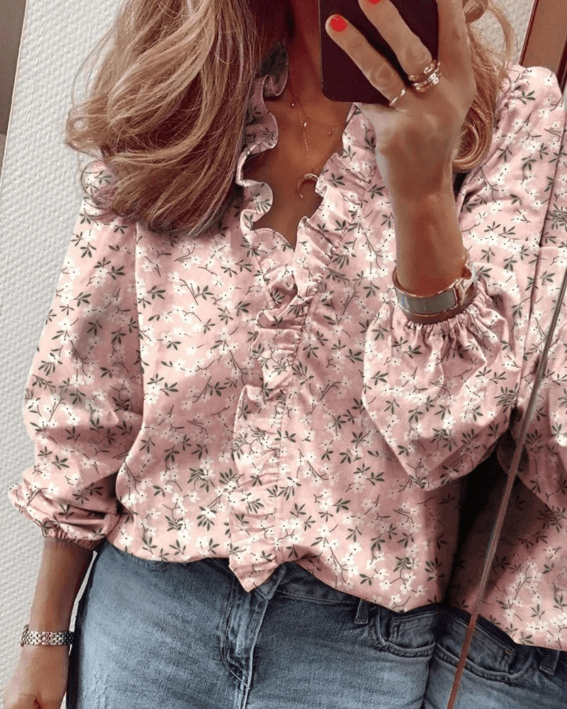 Chloe | Floral ruffled blouse