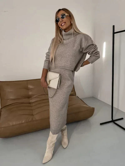 Chloe | Warm dress with turtleneck set