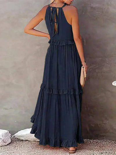 Chloe | Maxi dress with halter neck and ruffles