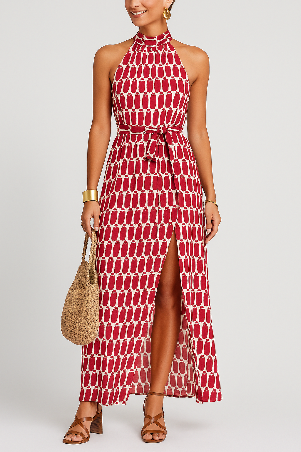 Chloe | Sunset halter neck dress