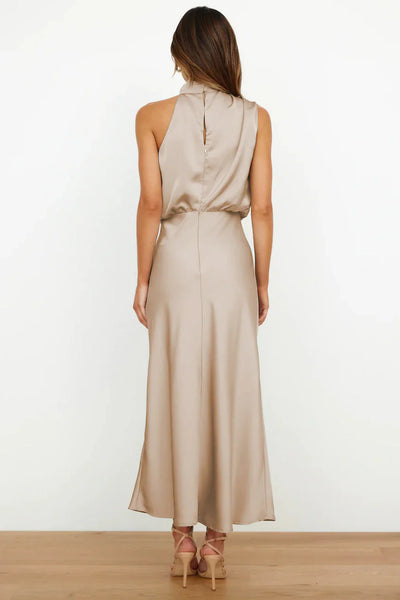 Chloe | Off-shoulder satin dress