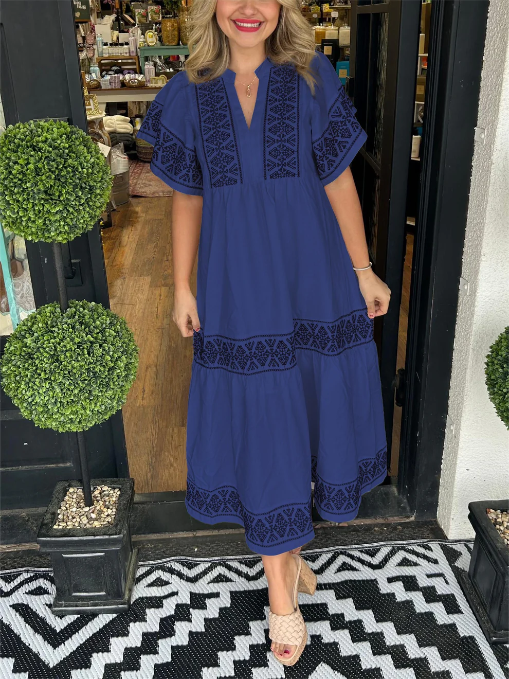 Chloe | Flowing boho dress with V-neck