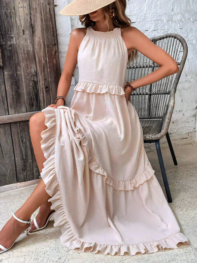 Chloe | Maxi dress with halter neck and ruffles