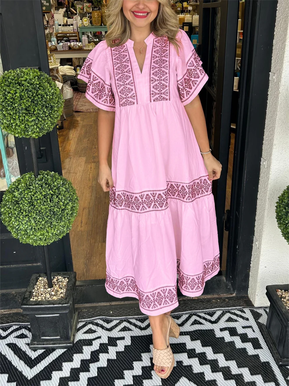Chloe | Flowing boho dress with V-neck