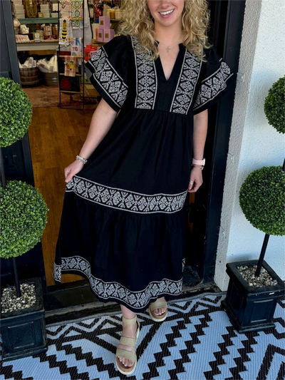 Chloe | Flowing boho dress with V-neck
