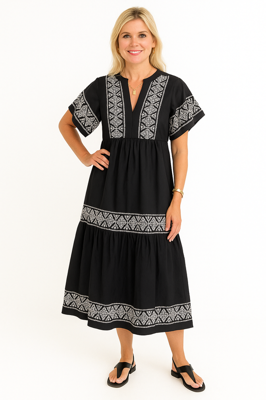 Chloe | Flowing boho dress with V-neck