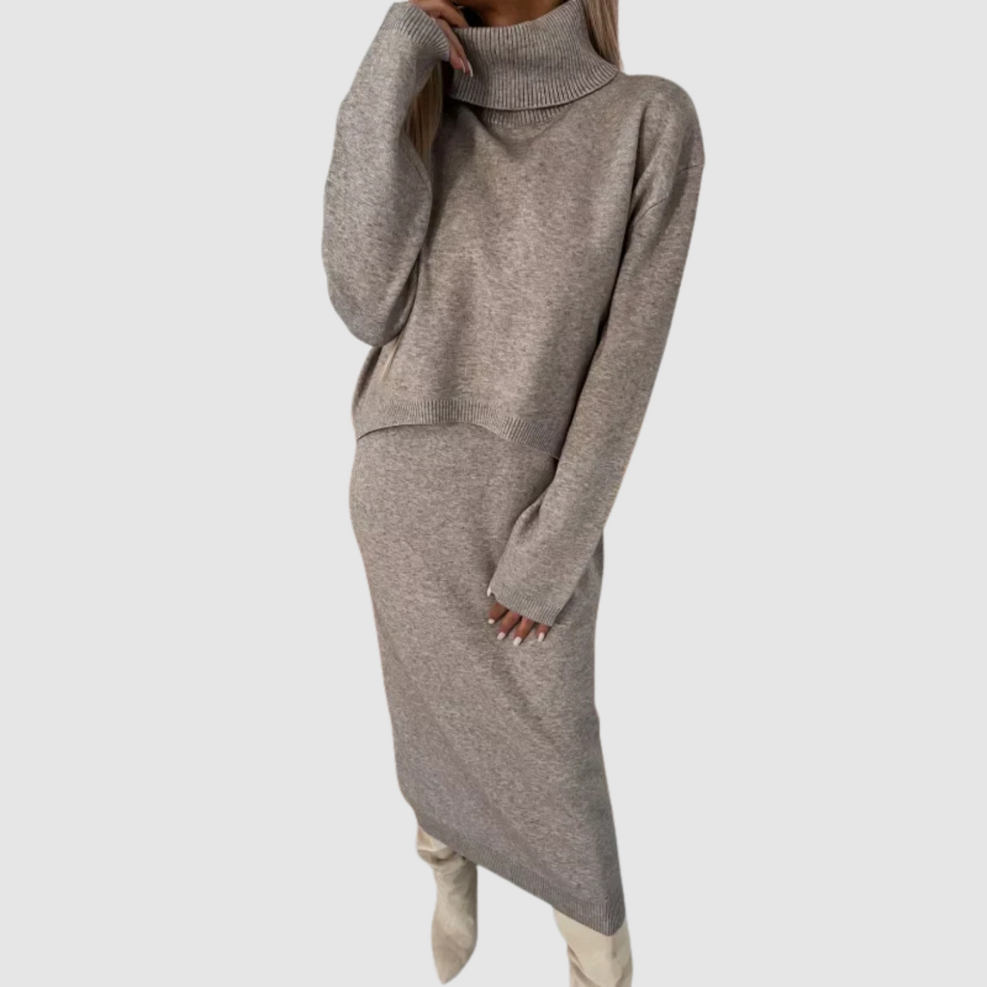 Chloe | Warm dress with turtleneck set