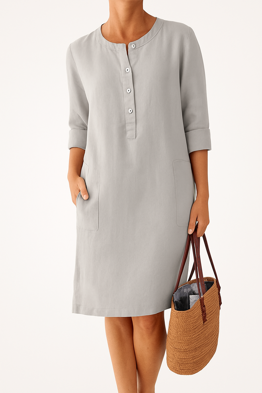 Chloe | Linen dress with long sleeves