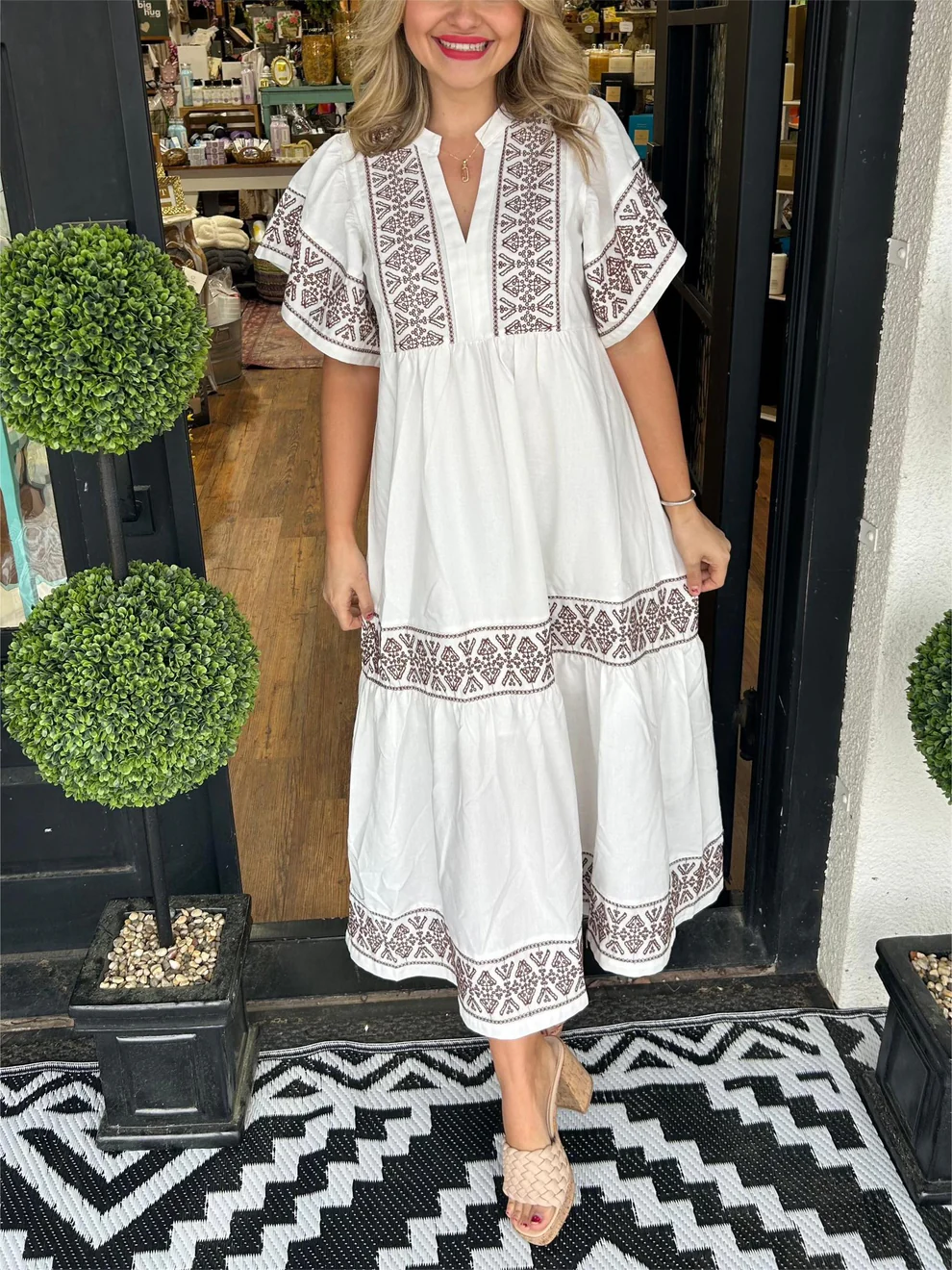 Chloe | Flowing boho dress with V-neck