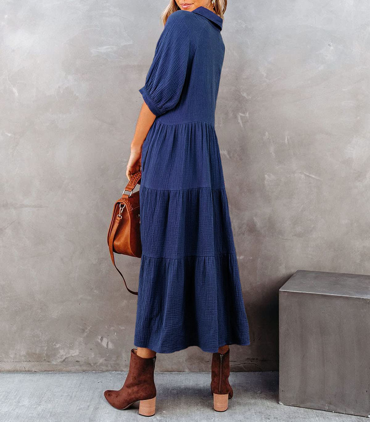 Chloe | Luxurious shirt dress with ruffles
