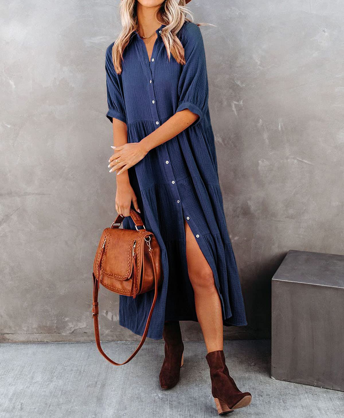Chloe | Luxurious shirt dress with ruffles