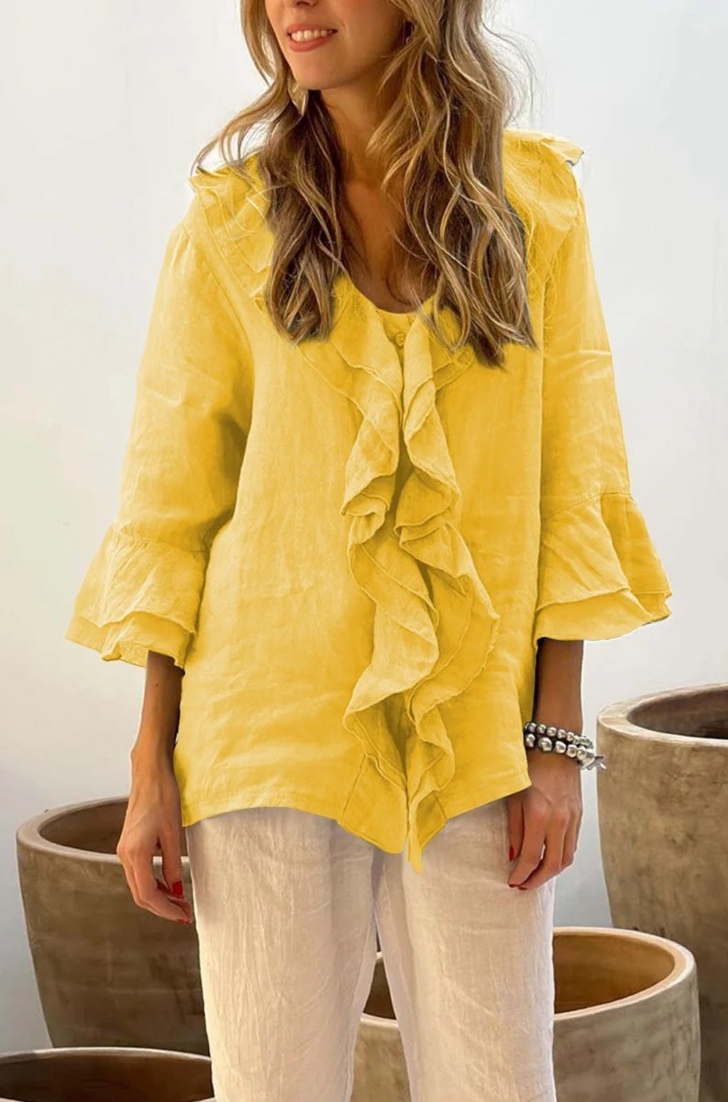 Chloe | Luxury ruffled blouse