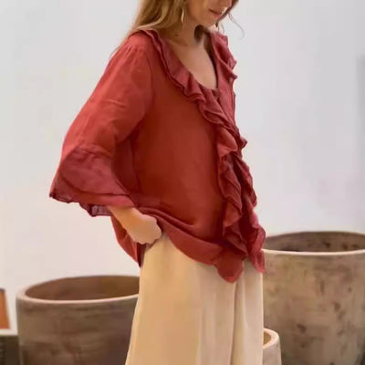 Chloe | Luxury ruffled blouse