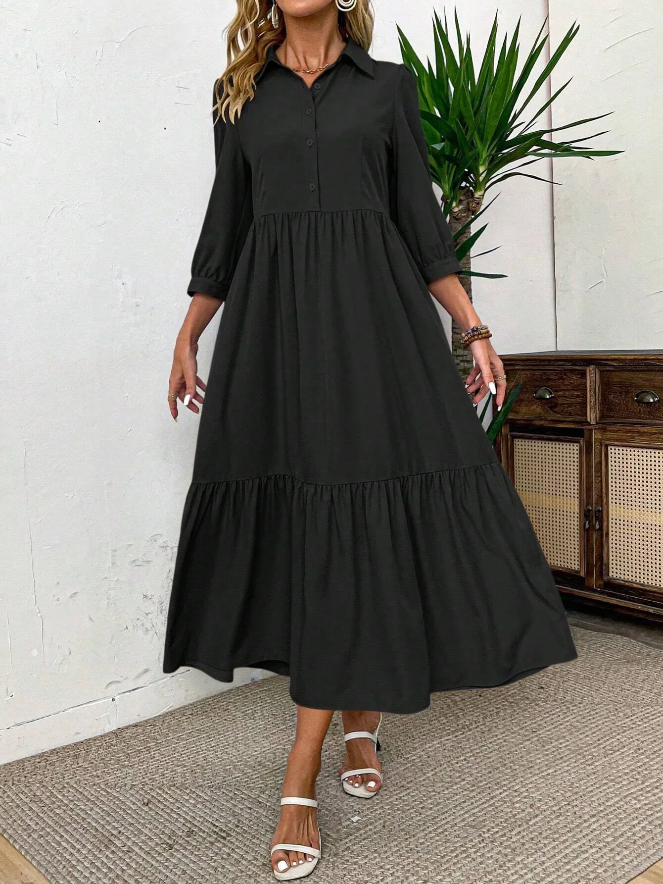 Chloe | Flowing shirt dress