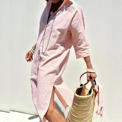 Chloe | Classic striped shirt dress