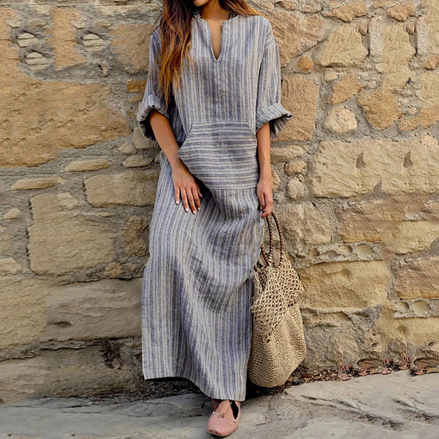 Chloe | Striped maxi dress in vintage style