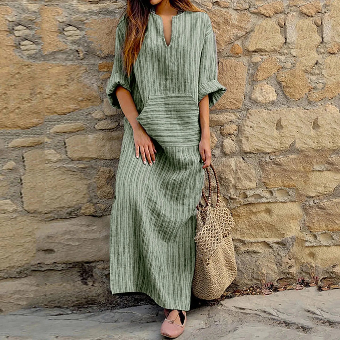 Chloe | Striped maxi dress in vintage style