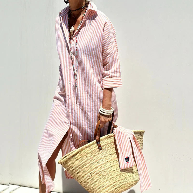 Chloe | Classic striped shirt dress