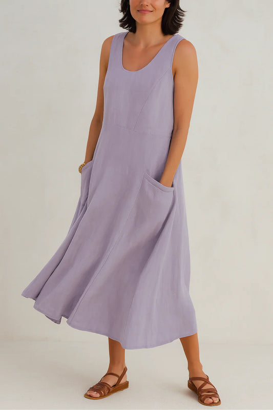 Chloe | Linen dress with pockets