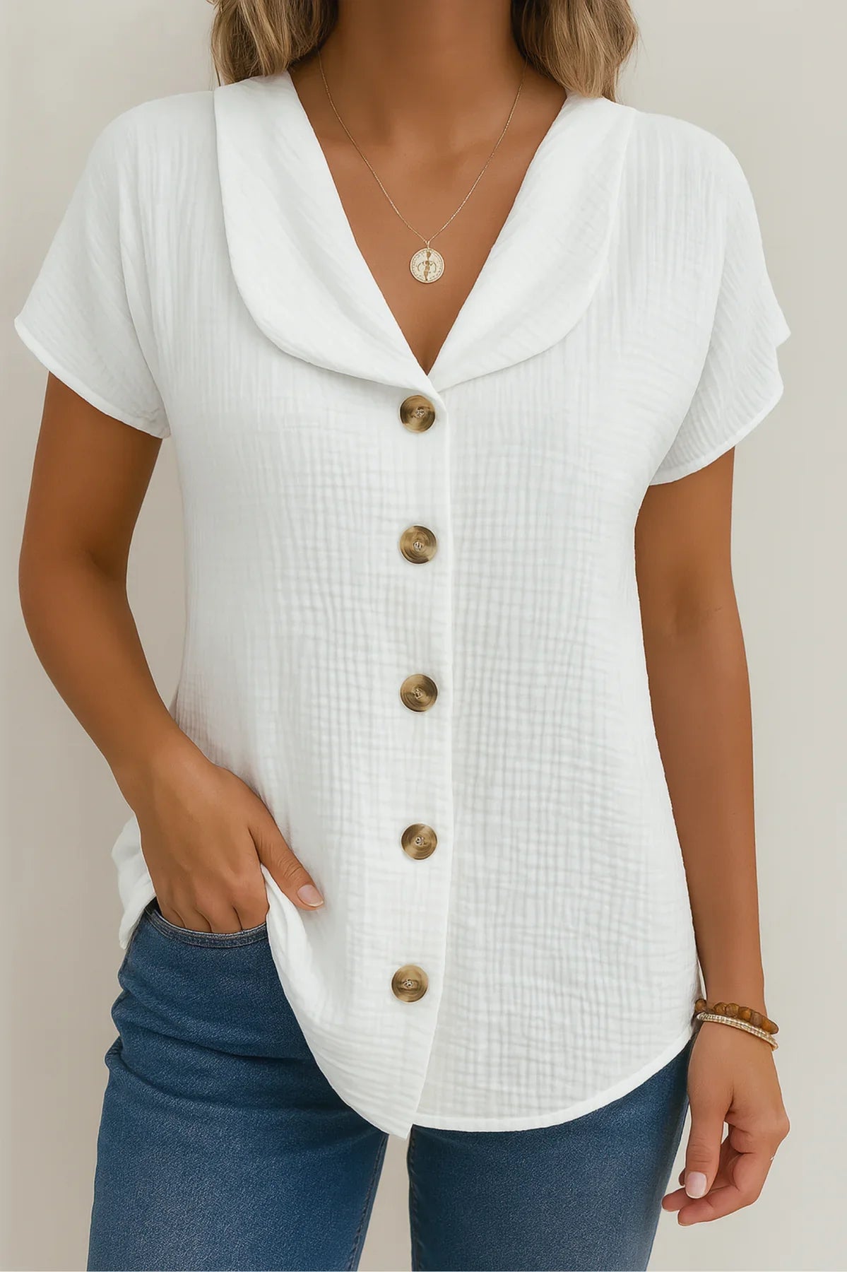 Chloe | Blouse in cotton and linen