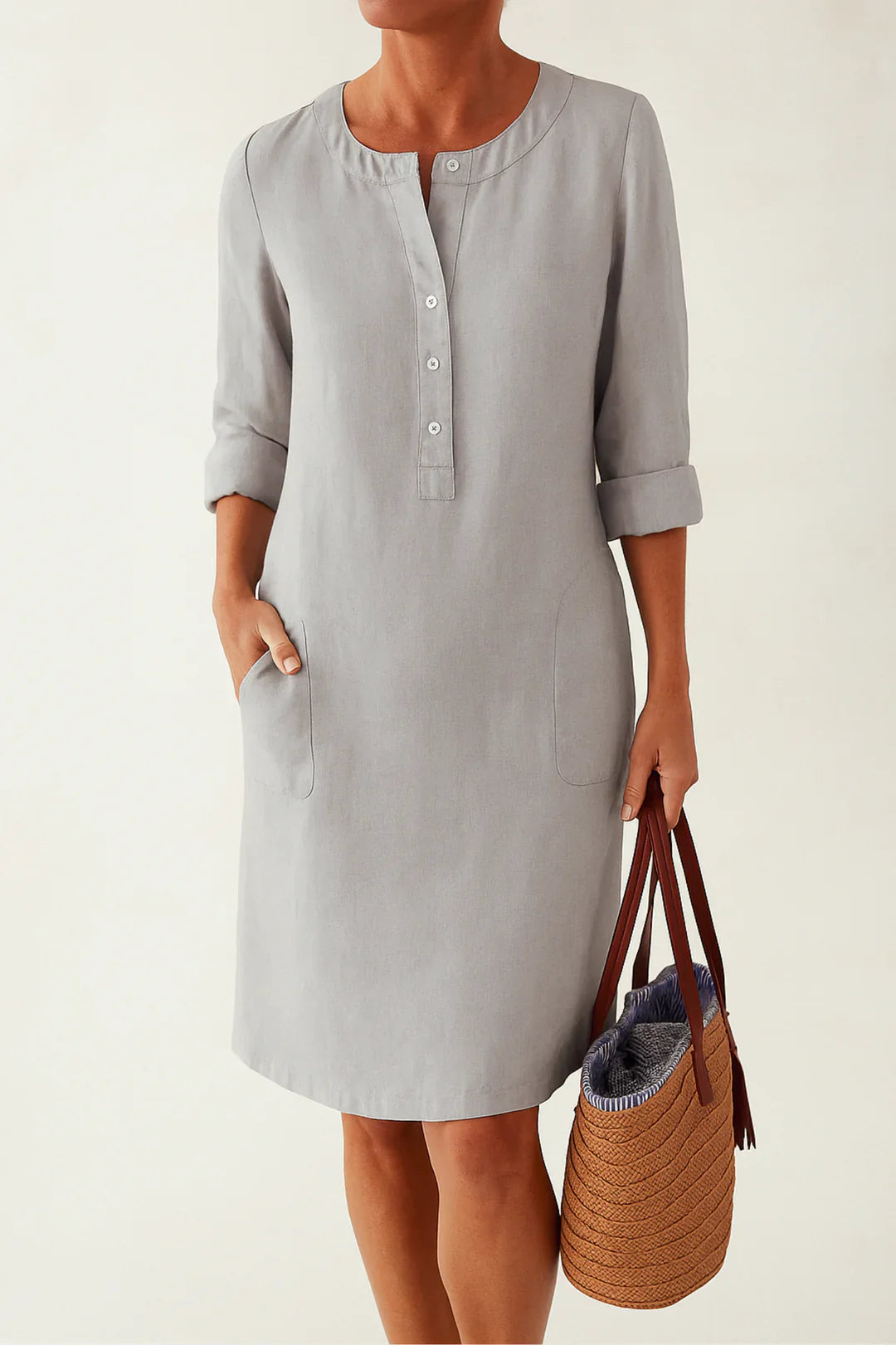 Chloe | Linen dress with long sleeves