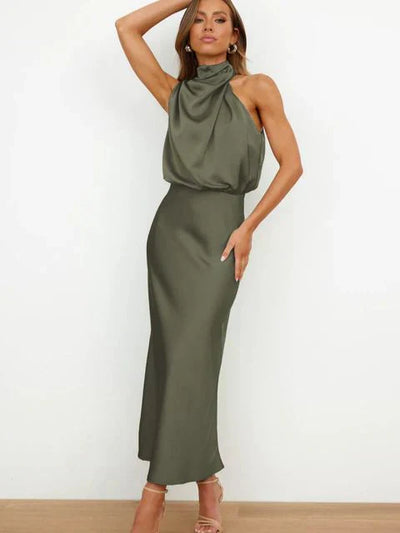 Chloe | Off-shoulder satin dress