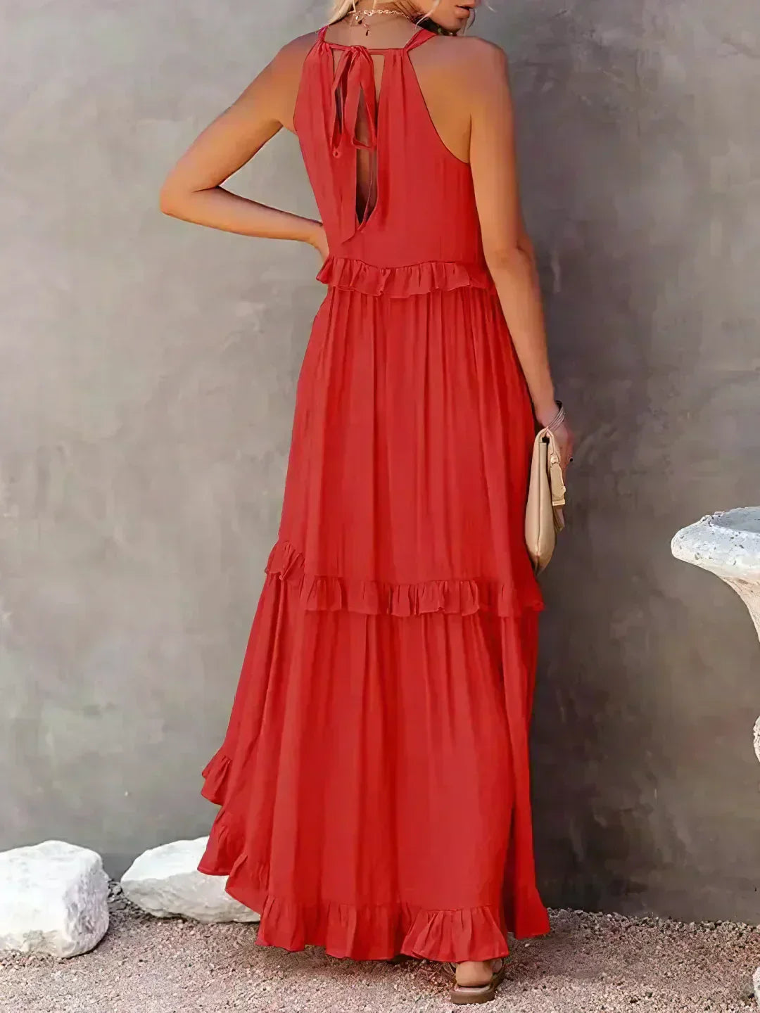 Chloe | Maxi dress with halter neck and ruffles