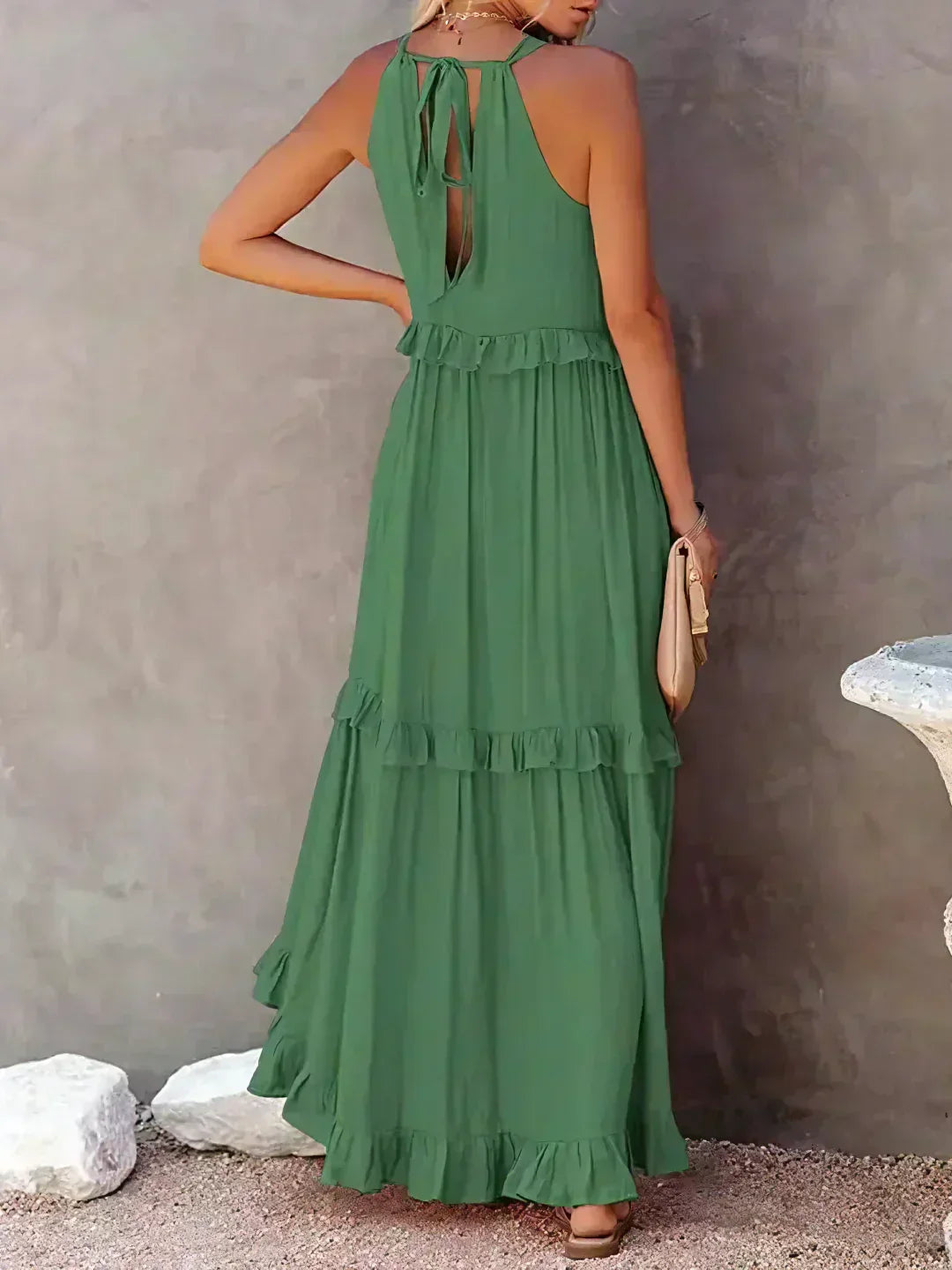 Chloe | Maxi dress with halter neck and ruffles