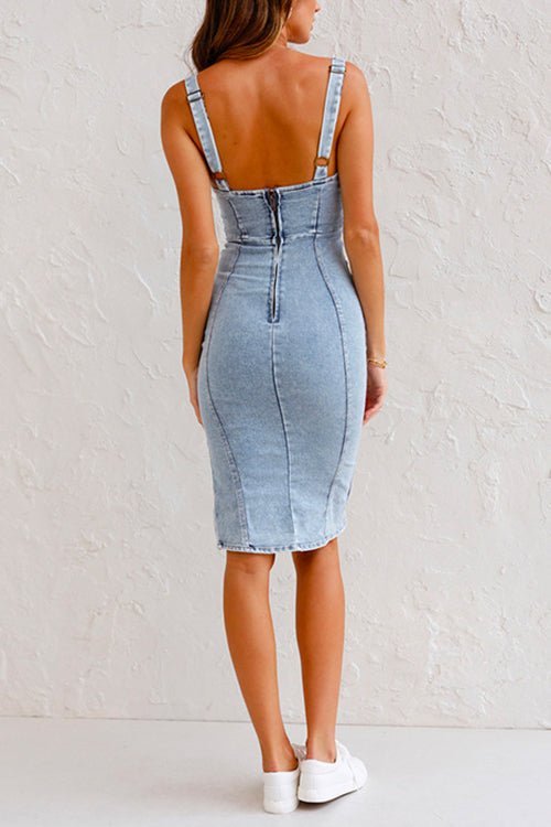 Chloe | Denim dress with adjustable straps