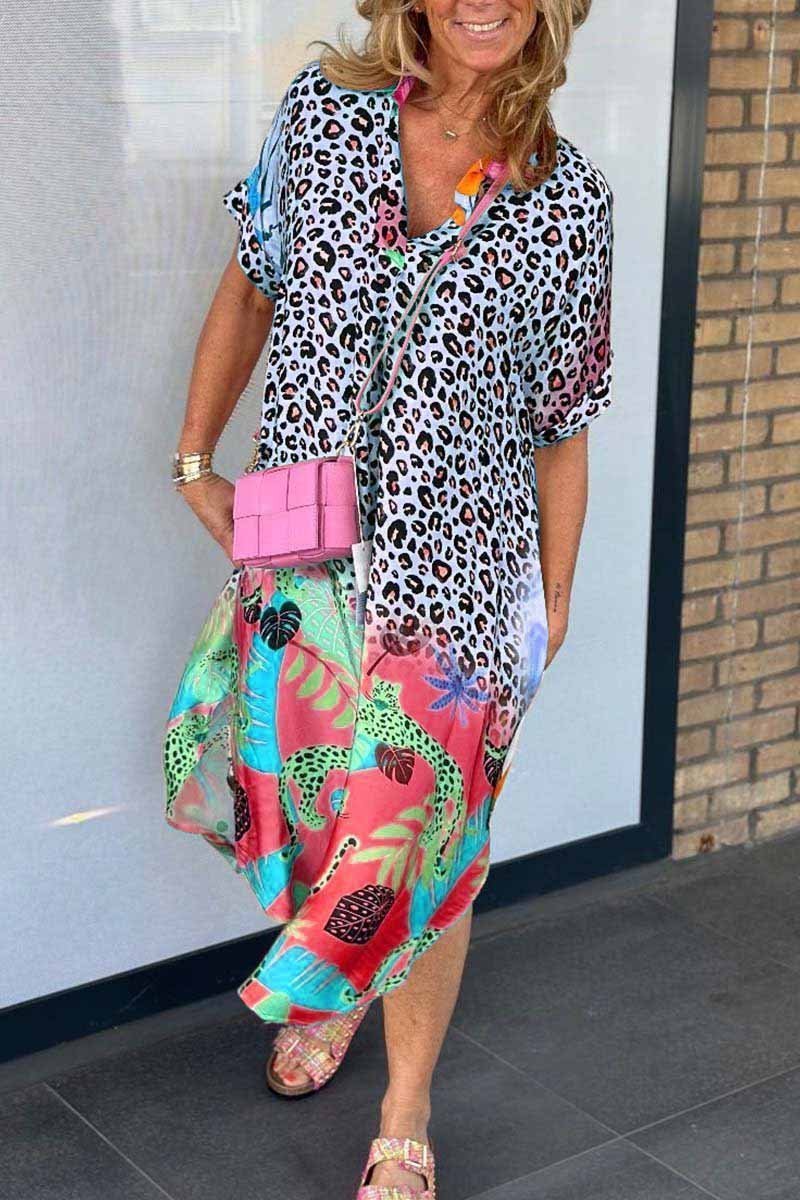 Chloe | Leopard print dress with V-neckline