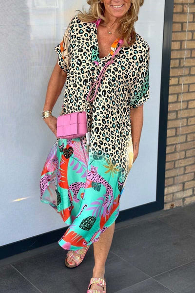 Chloe | Leopard print dress with V-neckline