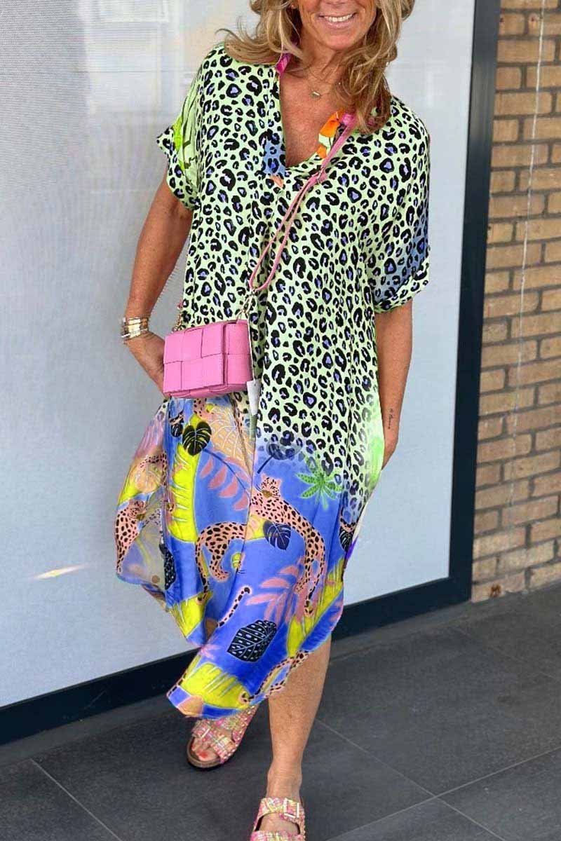 Chloe | Leopard print dress with V-neckline