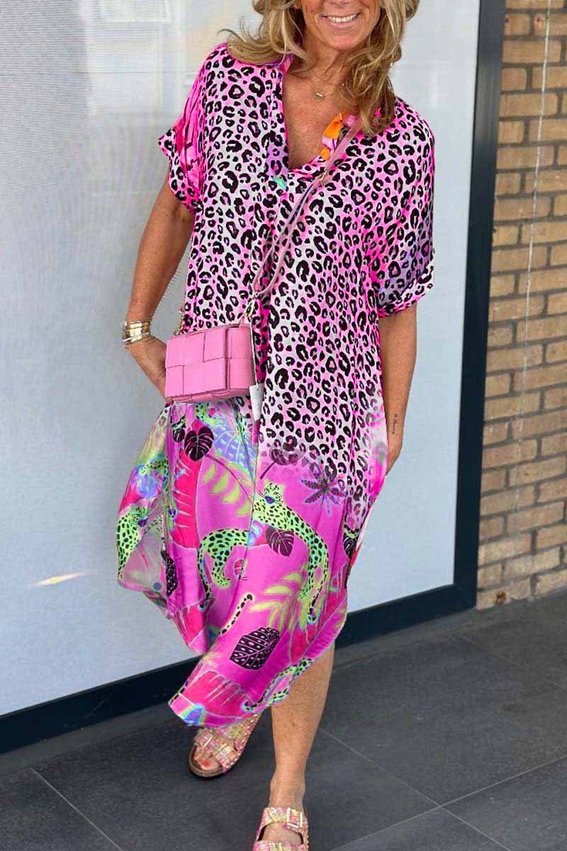 Chloe | Leopard print dress with V-neckline