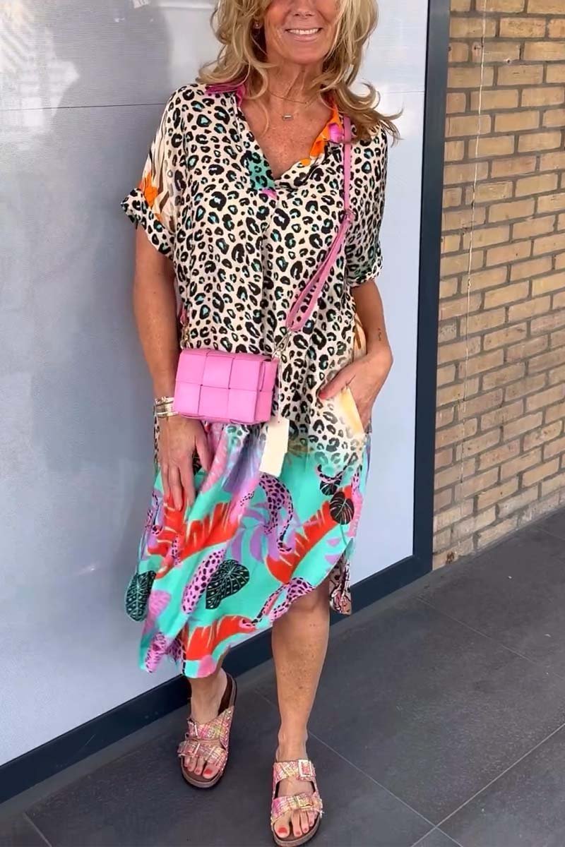 Chloe | Leopard print dress with V-neckline