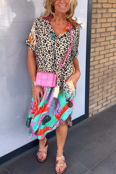 Chloe | Leopard print dress with V-neckline