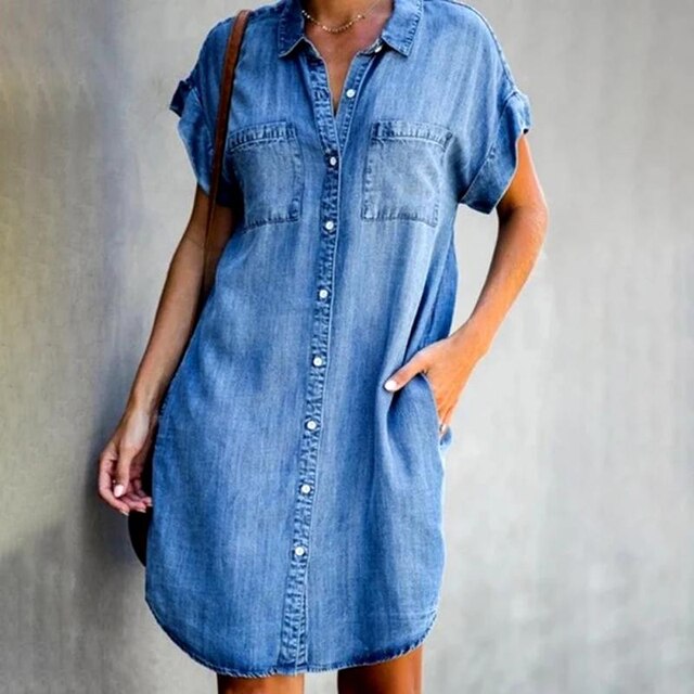 Chloe | Modern denim shirt dress