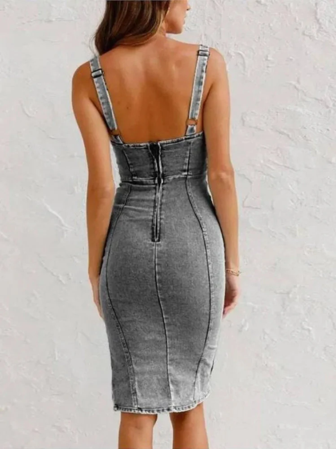 Chloe | Denim dress with adjustable straps