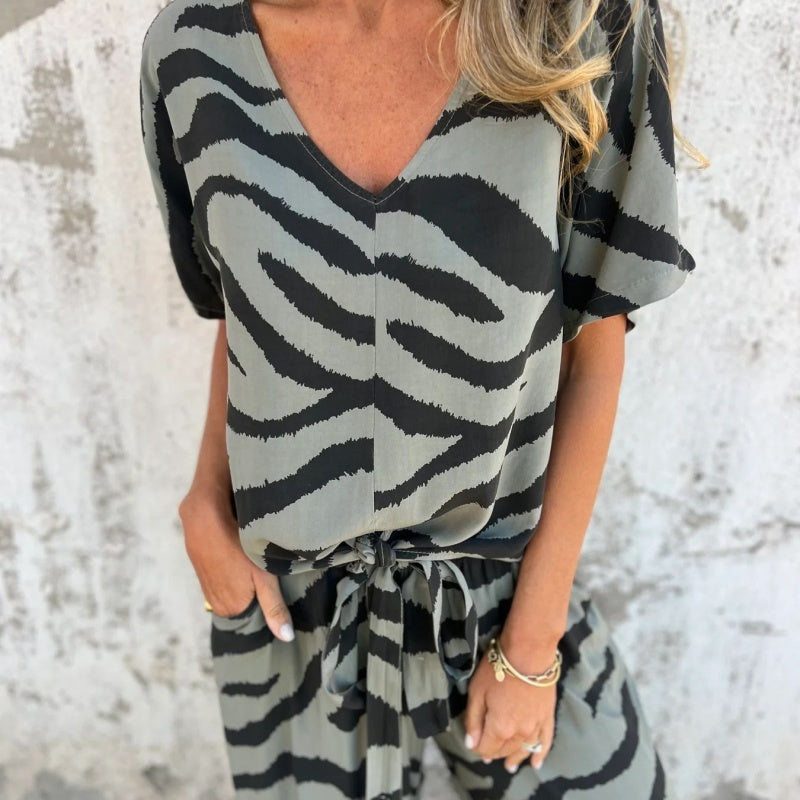 Chloe | Loose zebra 2-piece set