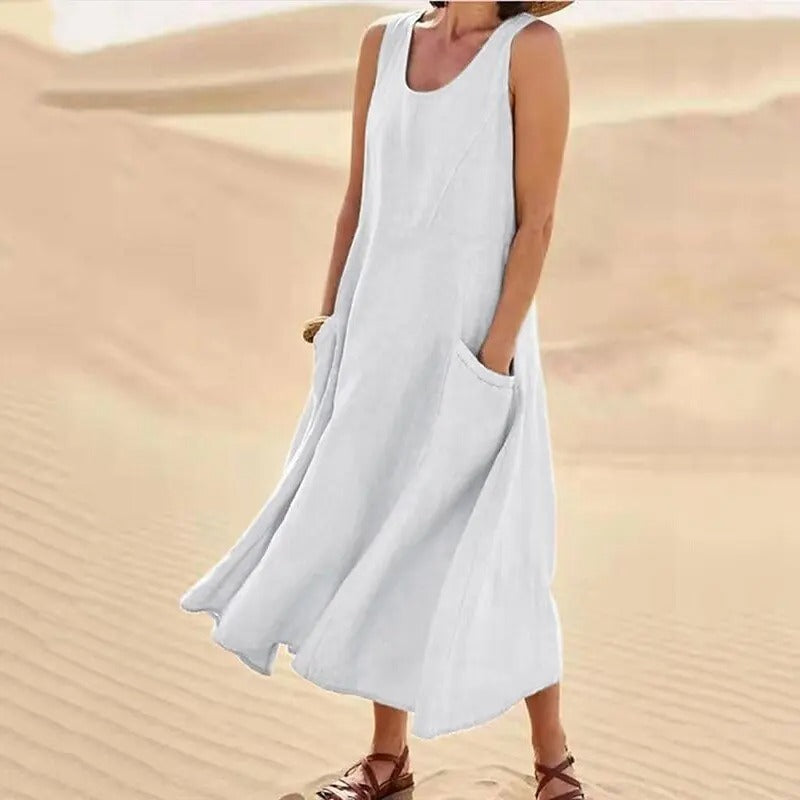 Chloe | Linen dress with pockets