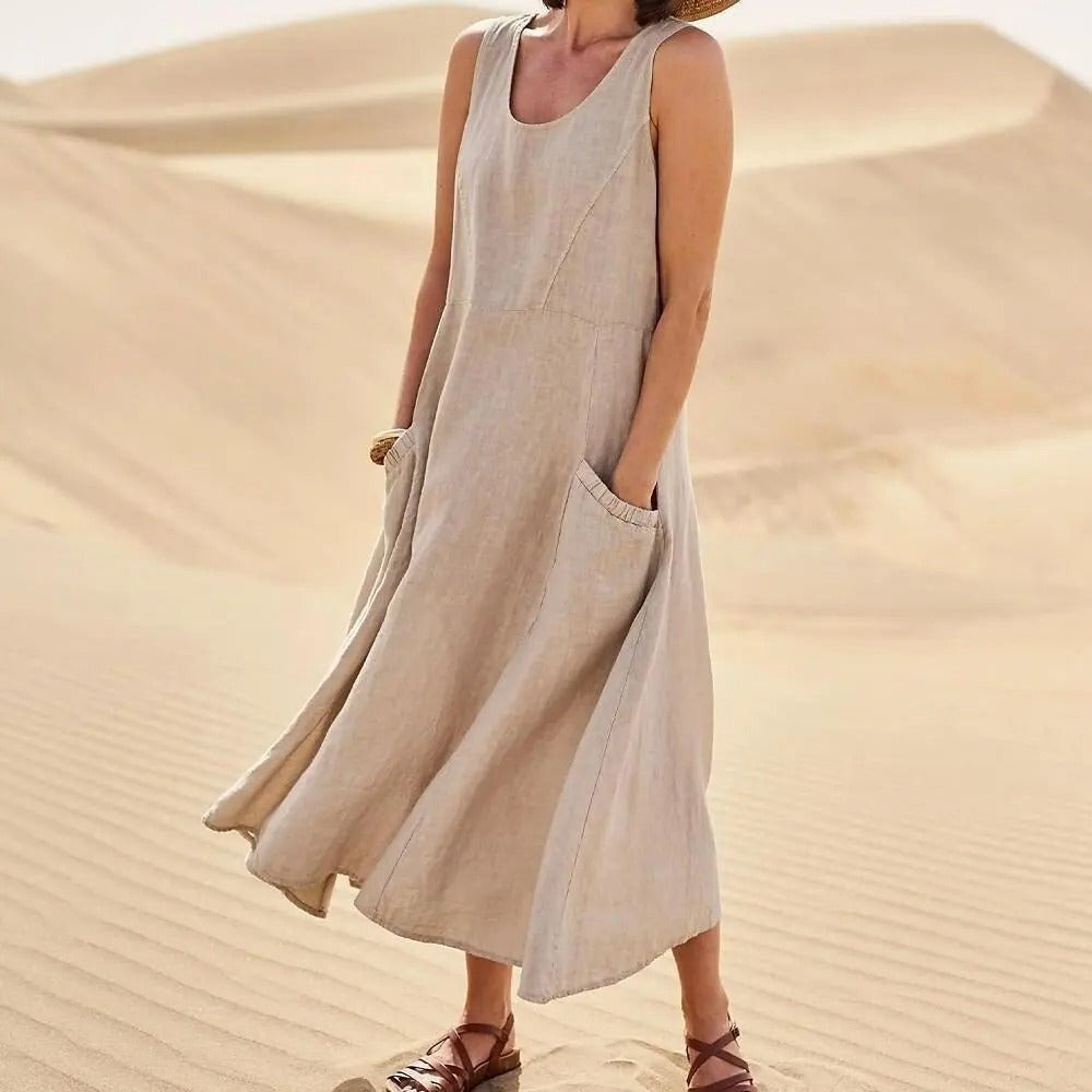 Chloe | Linen dress with pockets