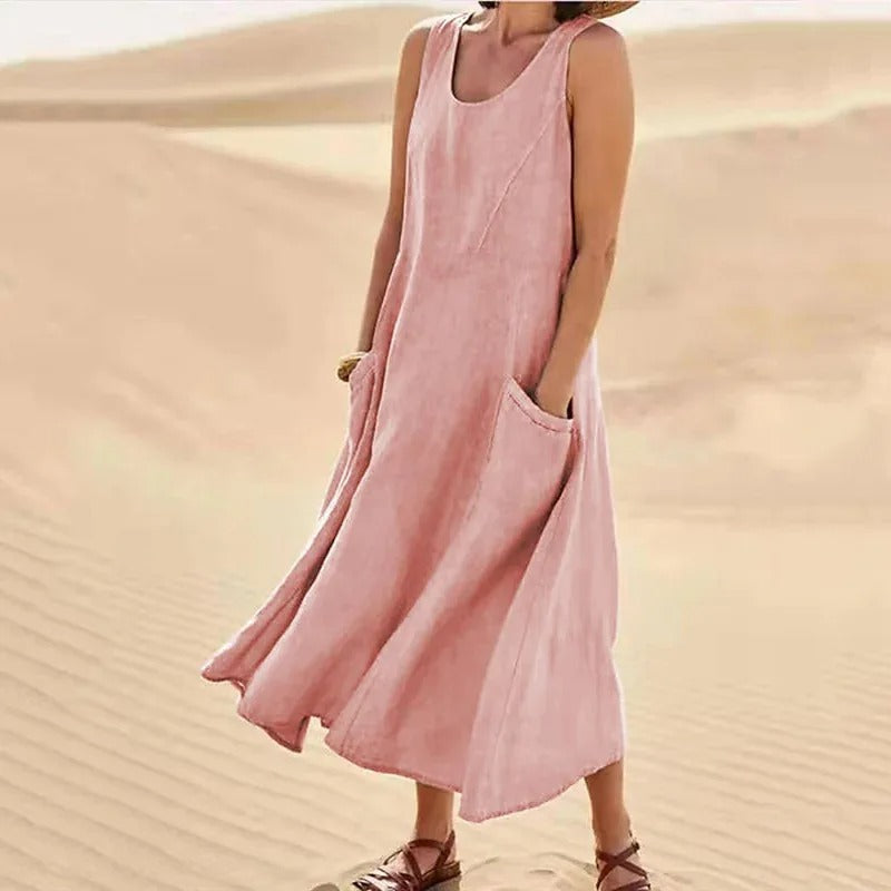 Chloe | Linen dress with pockets